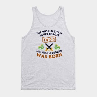 1965 The Year A Legend Was Born Dragons and Swords Design Tank Top